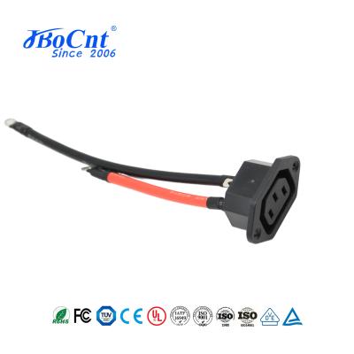 Compact Wiring Harness Connector IEC AC Power Socket Screw Plug Adapter AC Plug Adapter Ear