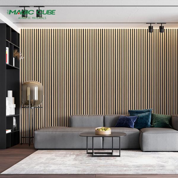 Competitive Price wall panels MDF akupanel wood slatted wall acoustic felt panels for interior decoration Wall And Ceiling