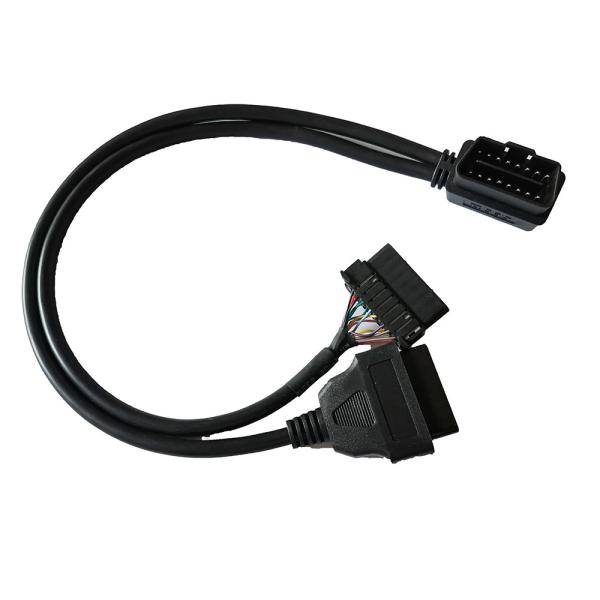 12W-24W OBD2 Y Cable Splitter Male To Dual Female For Benz Vehicle Diagnosis