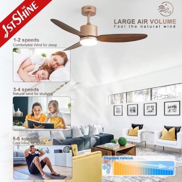 Economia de energia e ventilador de teto LED de 52 polegadas com controle remoto