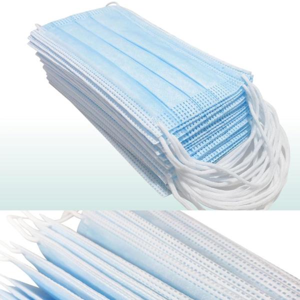 3 Ply Disposable Earloop Face Mask Non Woven Anti Virus Anti Dust Blue