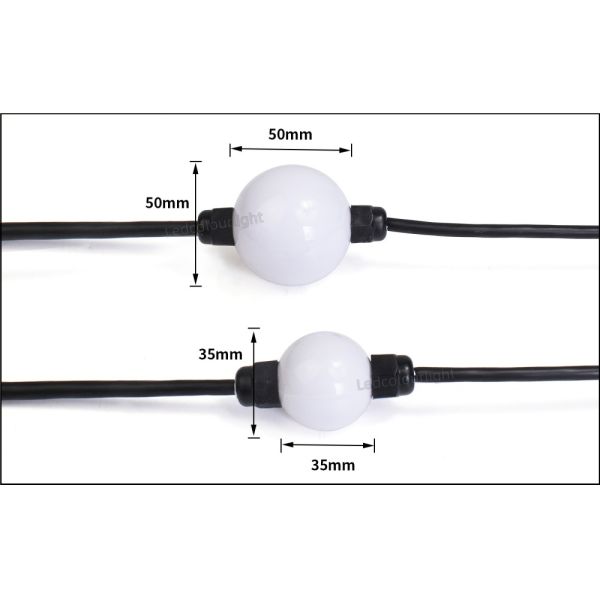 IP65 Waterproof 35mm DMX RGB LED Ball Light String with Custom Spacing