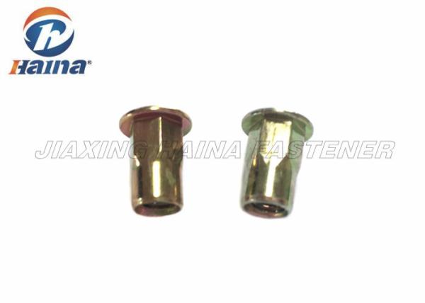 Carbon Steel  4.8 6.8 Half Hex Yellow Zinc Plated Blind Rivets Nuts