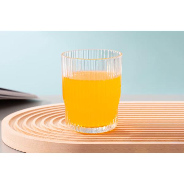 Ripple 12 Ounce Glass Drinking Cups 341ml Ribbed Vertical Striped Glass Tumblers