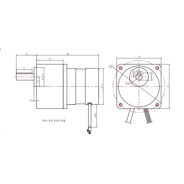 Электрические двигатели постоянного тока Nema 23 Бесбрюшевый двигатель 1900 вращений в минуту 0,16 Н.М 30 Вт Для вентилятора