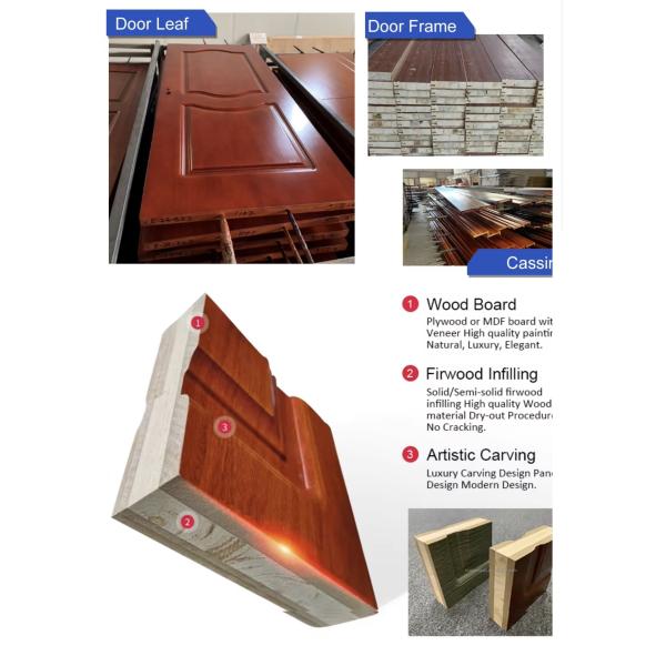 Solid Timber Membrane Plywood Door For Bedroom Moisture Proof