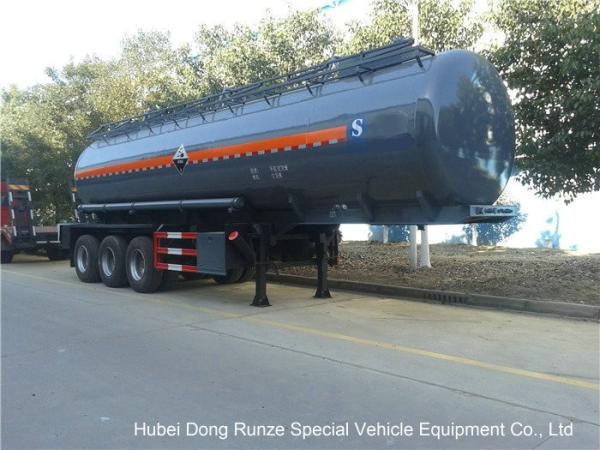 Hydrochloric Acid Tanker Semi Trailer , Chemical Road Tankers Custom Material