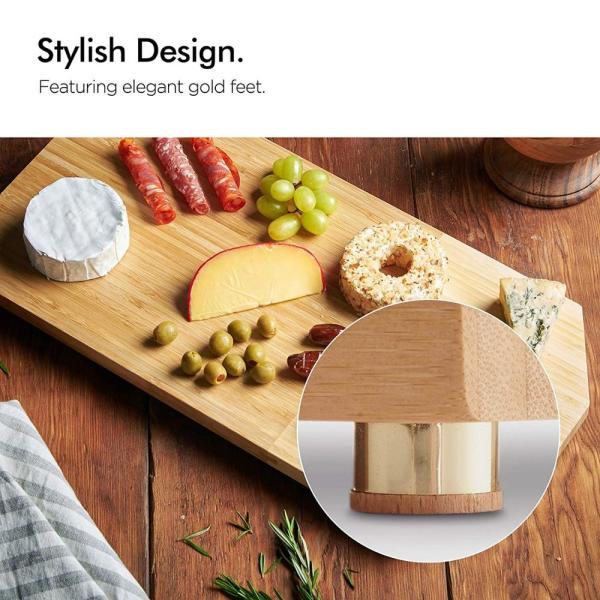 Water Resistant Bamboo Cutting Board With Feet  , Bamboo Cheese Serving Tray