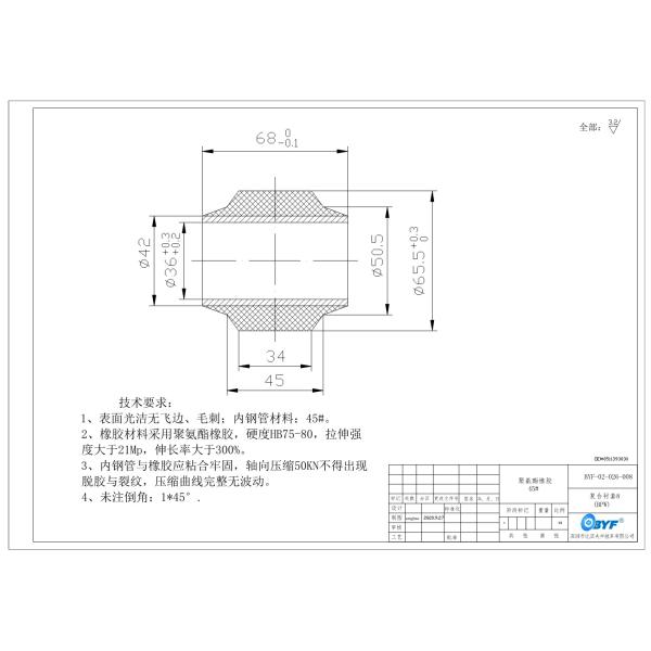 Втулка 36x65.5x68mm руки вращающего момента штанги 0511393030 радиусов для BPW