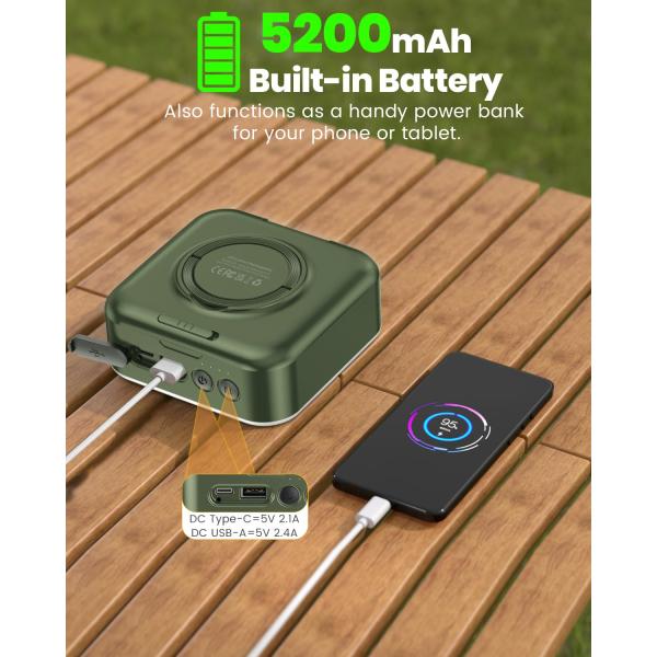 Assembled Height 1.77 inches 1000LM 5 Modes Solar/USB Rechargeable Camping Lantern