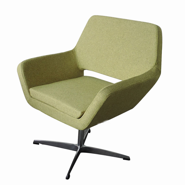Modern Single Upholstered Leisure Sofa Chair Accent Chair for Apartment Living Room Wool Fleece Armchair Portable Metal Base