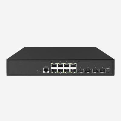 4 SFP + Rack Montável 10GB Layer 3 Switch Com 8 10/100/1000Mbps RJ45 Portos 802.1X Segurança
