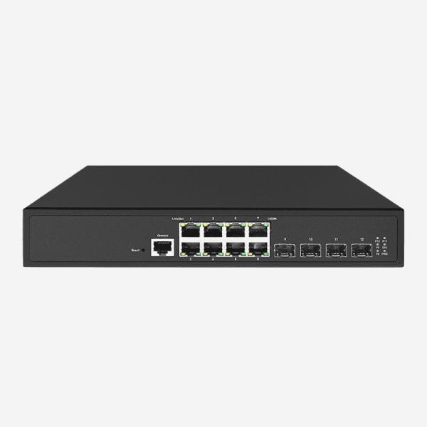 4 SFP + Rack Montável 10GB Layer 3 Switch Com 8 10/100/1000Mbps RJ45 Portos 802.1X Segurança
