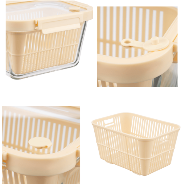 IKOO Stackable Airtight Glass Food Container 1050ml BPA-Free