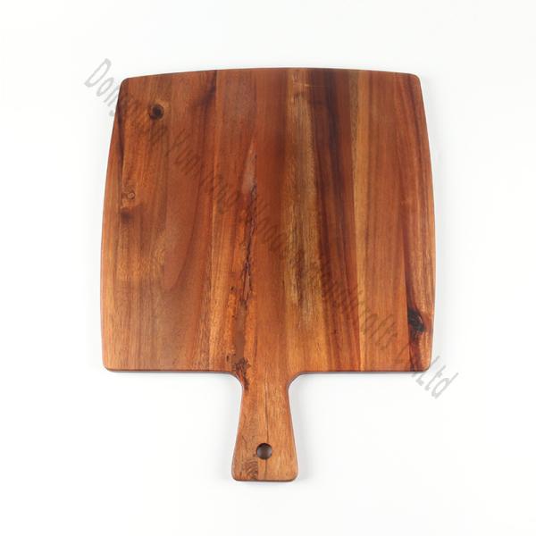Planche de coupe de bois d' acacia sans couteau avec poignée, planche de coupe de bois d' acacia naturel pour cuisine