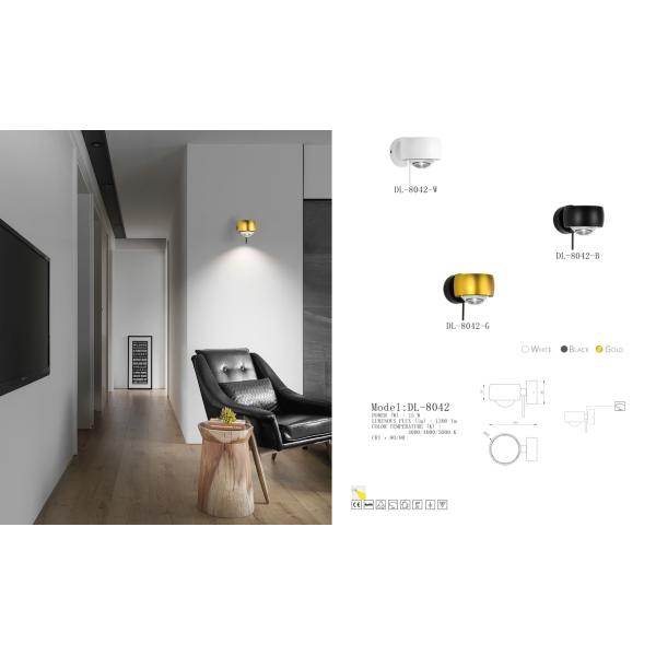 Hotel Bedroom Indoor CE high efficiency anti glare professional led wall light embedded downlight 15W