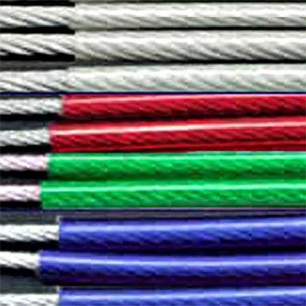 Acero de encabezado en frío 1x7/1x19/1x37 Colores de revestimiento de PVC Cuerdas de alambre de acero galvanizado OEM para especial