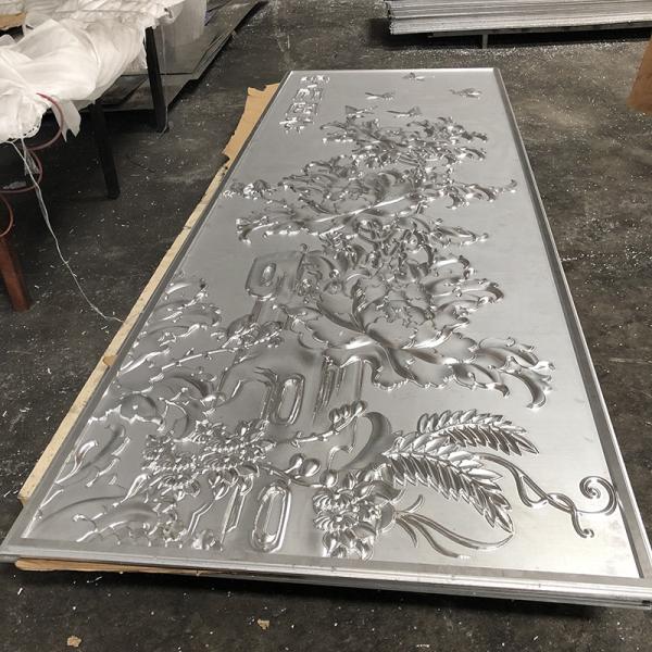 Convex Surface Aluminum Metal Ceiling Three Dimensional Sculpture Relief Plate Smooth Flat