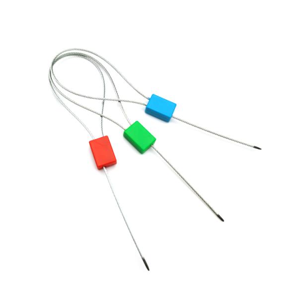 Orange 1.8 mm Cable Diameter Security Wire Seal with 1.53 KN Tensile Strength and Pull Tight Locking Mechanism
