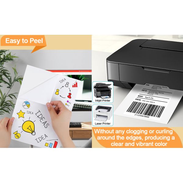 Waterproof Custom Size Vinyl A4 Label Stickers for Laser & Inkjet Printers