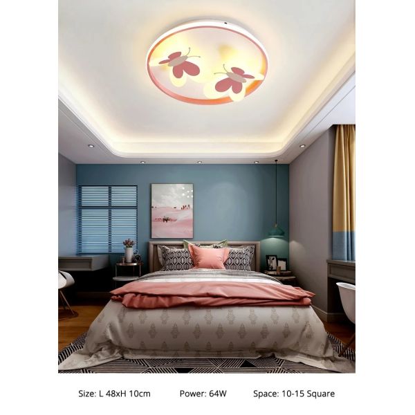 girl bedroom lamp Indoor Study Salon Creative Decorative pink Butterfly ceiling lamp(WH-MA-301)