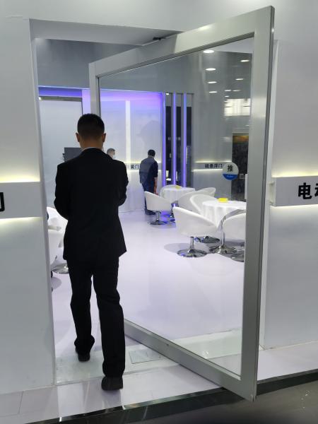 Slim Frame Aluminum Pivot Door Tempered Clear Glass Entrance Pivot Door
