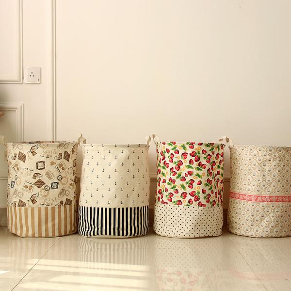 Promotional Waterproof Laundry Basket Foldable Canvas Dirty Clothes Storage Basket