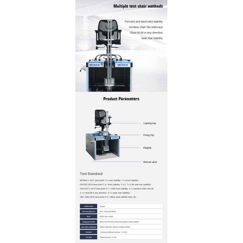 BIFMA 5.1Furniture Tester Equipment Chair Stability Tester
