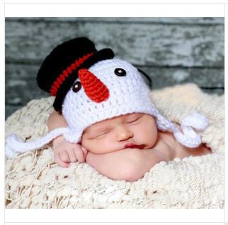 white red black cartoon snowman baby hat cap rare classic handmade cotton cap