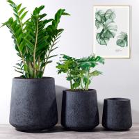 Grandes potenciômetros dos plantadores exteriores do pátio dos potenciômetros da planta de resina dos potenciômetros de Clay Planter Pots Garden Flower da fibra dos plantadores