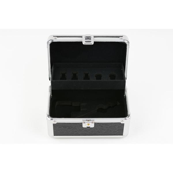 Small Black PU Aluminum Cosmetic Case, Aluminum Cosmetic Beauty Boxes