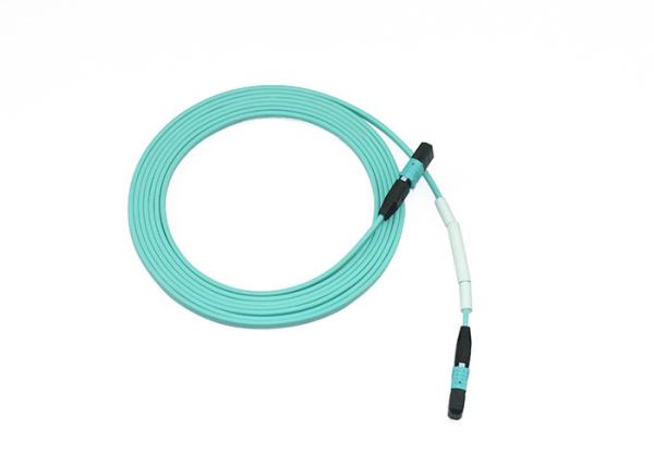 3.0mm LSZH Jacket 12 Core OM3 MPO Cable Aqua Color For 40/100G Connectivity