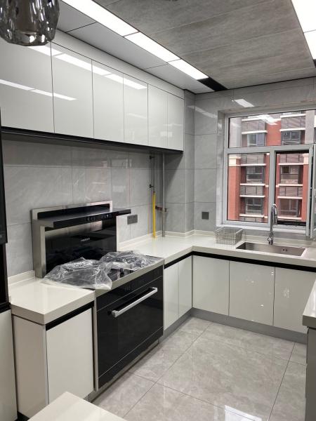 Modular Cabinets Melamine Marble Counptertop Furniture Kitchen Cabinets