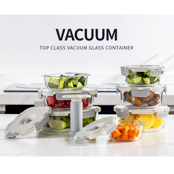 IKOO Durable Stackable Vacuum Glass Containers -40℃ to 560℃