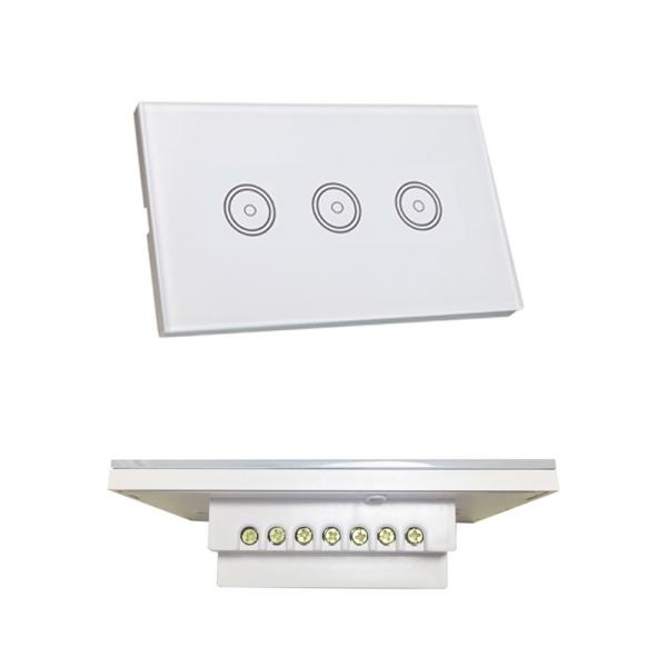 1800w 10A WIFI Smart Wall Light Switch 120*72*34 Mm White Crystal Glass Panel