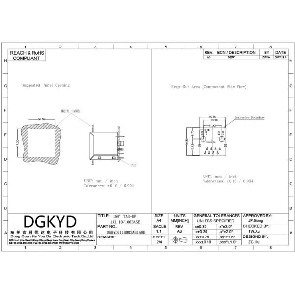 Соединитель 8PIN степени RJ45 DGKYD511B002AA1A8D 180 с лампой и защищаемым гнездом