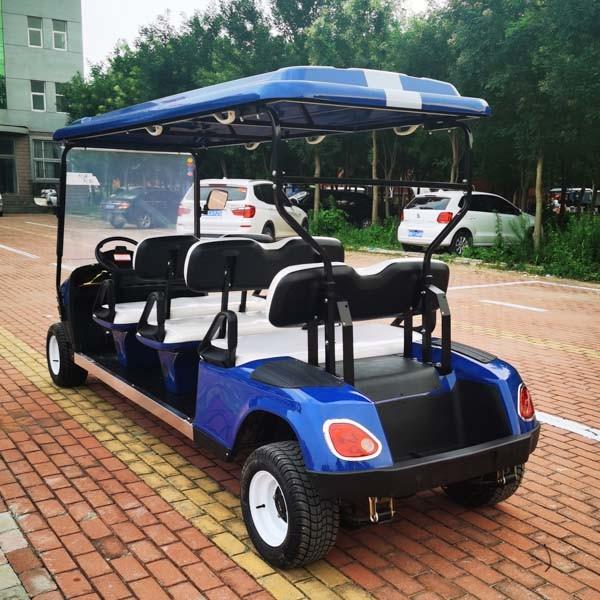 Blue 6 Seater 40 Mph Electric Golf Cart 60V 70km-90km Custom