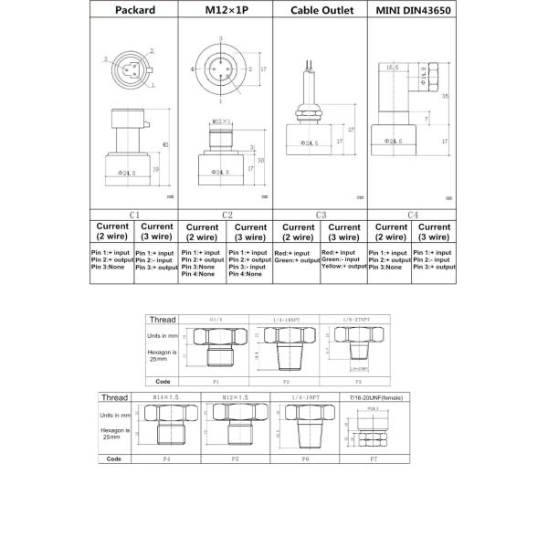датчик Wnk давления водяной помпы 4-20ma 0.5-4.5V для газа воздуха
