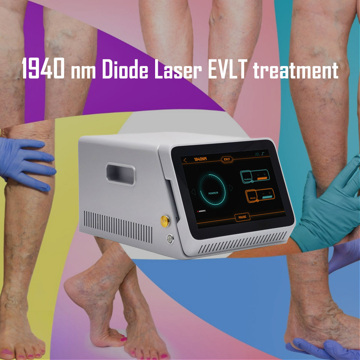 Leg Varicose Veins Laser Treatment EVLT  1940NM Diode Laser Machine