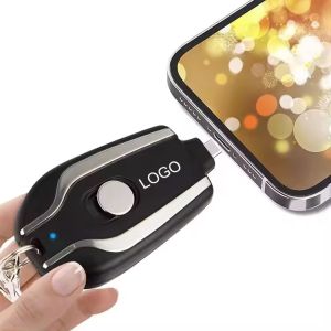 Key Power Bank Keyring Key Chain Wireless Charger Portable Emergency Keychain
