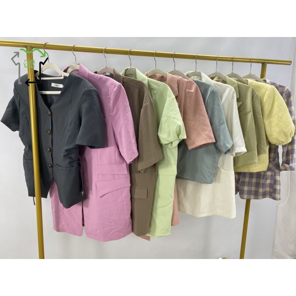 Mixed Colors Second Hand Fashion Short Coat Suit for Fall Spring Wholesale