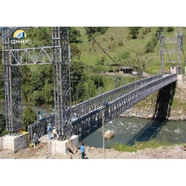 Versatile Prefabricated Steel Bridge , Army Bailey Bridge Construction