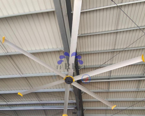 24ft Industrial Ceiling Fan with Permanent Magnet Motor and 6 Alloy Blades for Large-Scale Ventilation