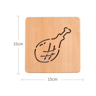 Square Round Tree Trivets Holder Luxury Design Style Wooden Heat Resistant Pads