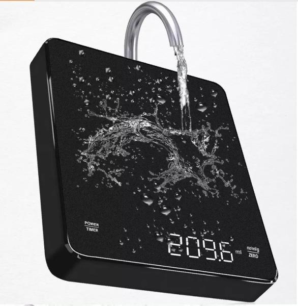 3kg/0.1g Espejo LCD sigiloso de alta precisión Botón táctil de algodón recargable Escala de café para el hogar temporizador Diseño elegante y moderno