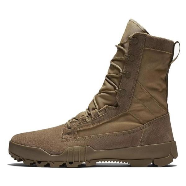 Rubber Outsole Mens Tactical Leather Jungle Boots 8 Collar Military Combat Boots