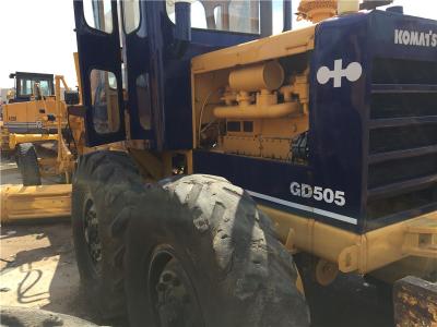 Used Motor Grader Komatsu GD505 S6D95L engine 10T weight with Original Paint