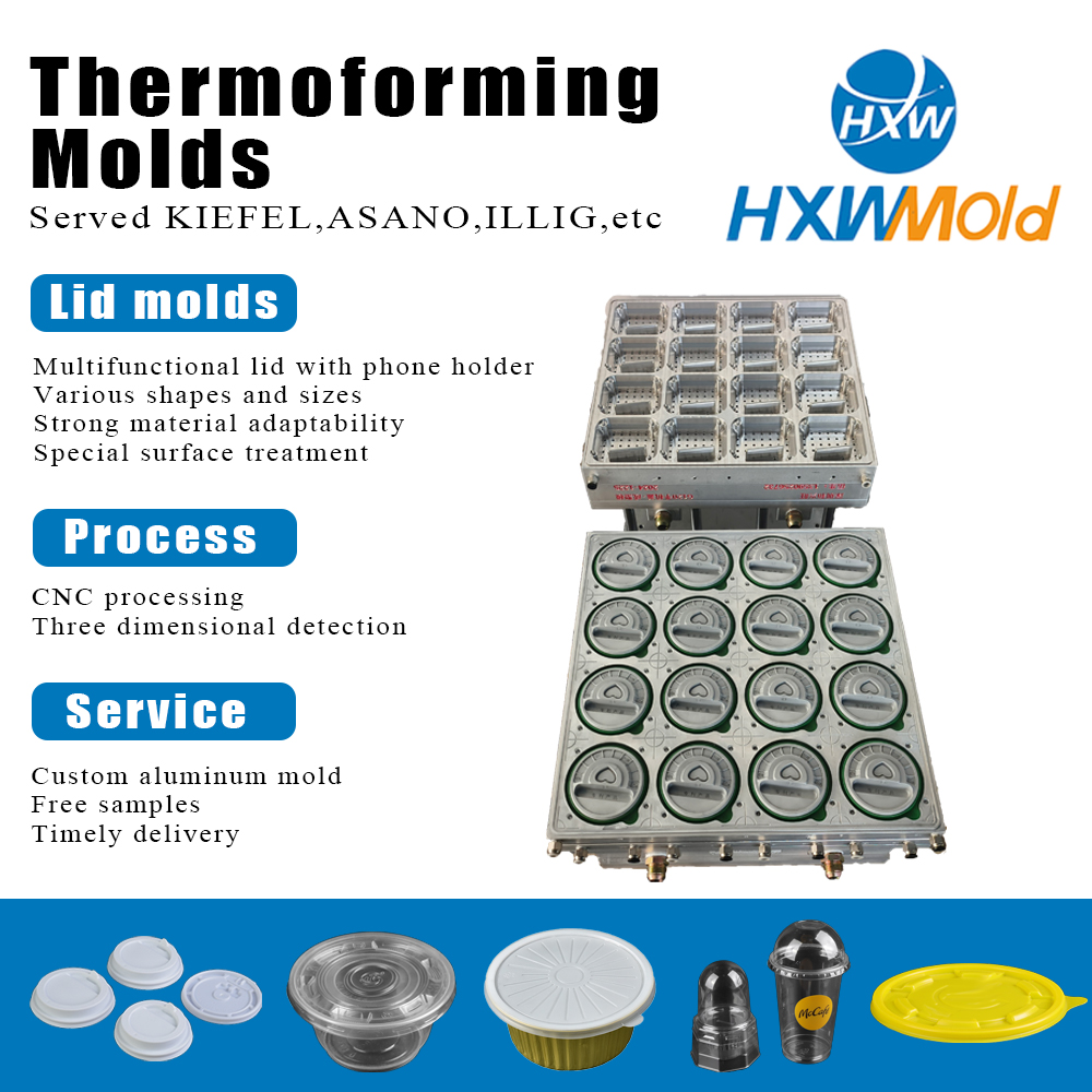 Thermoforming Disposable Plastic Food Container Cup Lid Vacuum Forming Cutting Mould