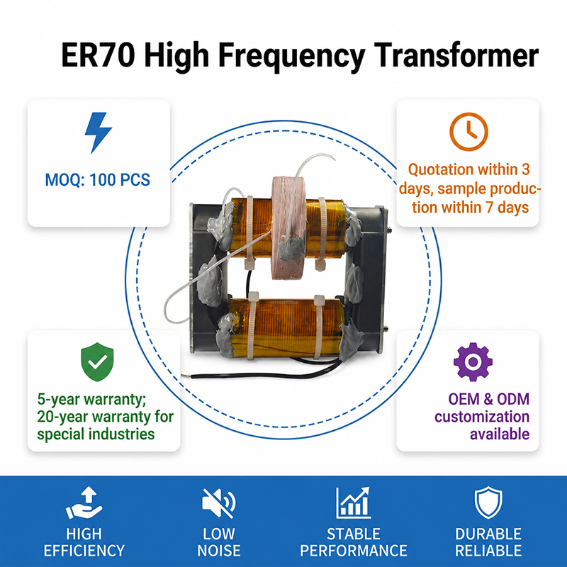 Custom ER70 High Frequency Pulse Transformer For Industrial High Voltage Generator