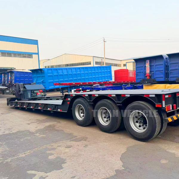 TITAN 3 Axle 80ton Hydraulic Removable Gooseneck Trailer Lowboy Trailer for Sale